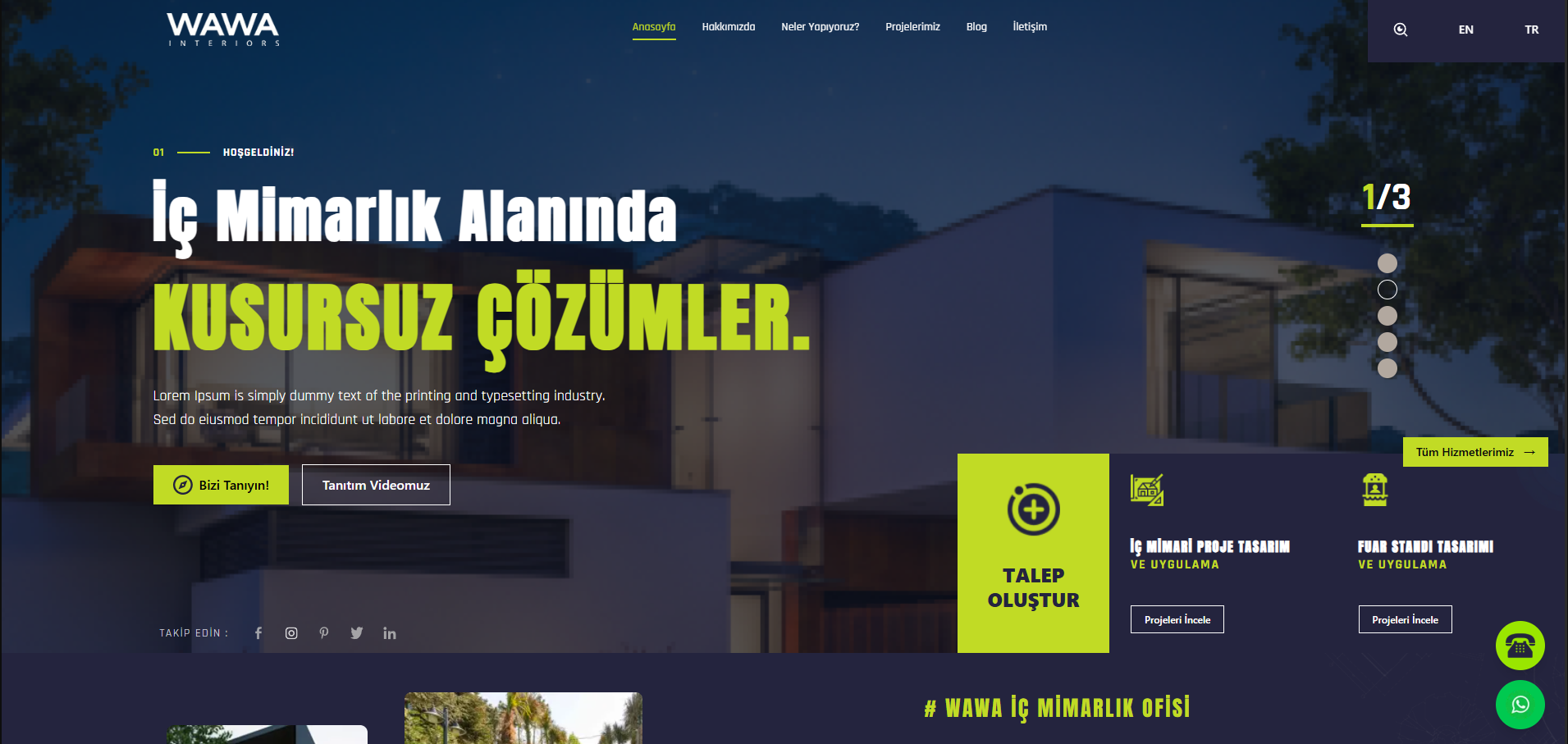 WAWA Interiors Web Sitesi